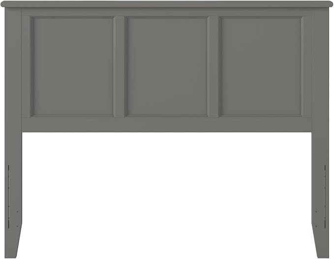 AFI, Madison Full Solid Wood Panel Headboard with Attachable Charger, Grey