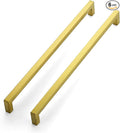JOY DECOR 6 Pack Cabinet Handles, Gold Cabinet Pulls, 12-3/5 Inch Kitchen Closet Handles Square Drawer Pulls Stainless Steel Drawer Hardware, 320mm Hole Centers