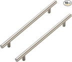 JOY DECOR 10 Pack Cabinet Handles, Brushed Nickel Cabinet Pulls, 7-1/2 in Hole Center Kitchen Cabinet Handles, Stainless Steel T Bar Handles for Dresser Drawers