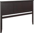 AFI, Madison King Solid Wood Panel Headboard with Attachable Charger, Espresso