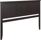 AFI, Madison King Solid Wood Panel Headboard with Attachable Charger, Espresso
