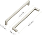 Ravinte 30 Pack Solid 6-1/4 Inch Center to Center Slim Square Bar Drawer Handles - Brushed Nickel Drawer Pulls - Kitchen Cabinet Hardware