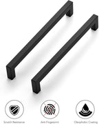 Ravinte 3 Pack 8 Inch Square Cabinet Handles - Matte Black Pulls for Kitchen Drawers and Cabinets - Hardware Handles