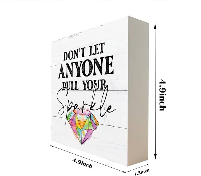 Inspirational Wood Signs - Rustic Home & Office Decor, Kids & Classroom Sparkle Signs