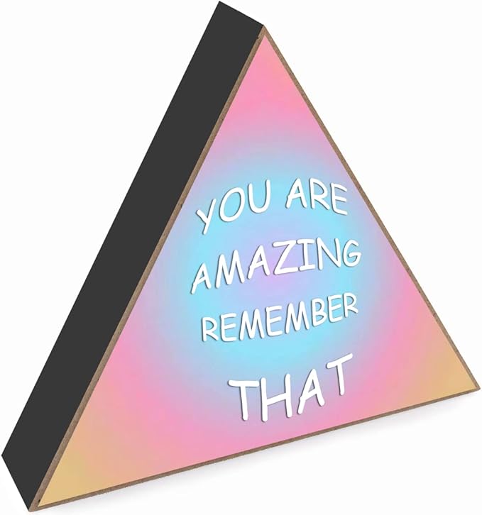 You Are Amazing Remember That - Motivational Desk Decor for Women Inspirational Shelf Decor for Boy Girls Room Decor Nursery Decor Wooden Box Sign