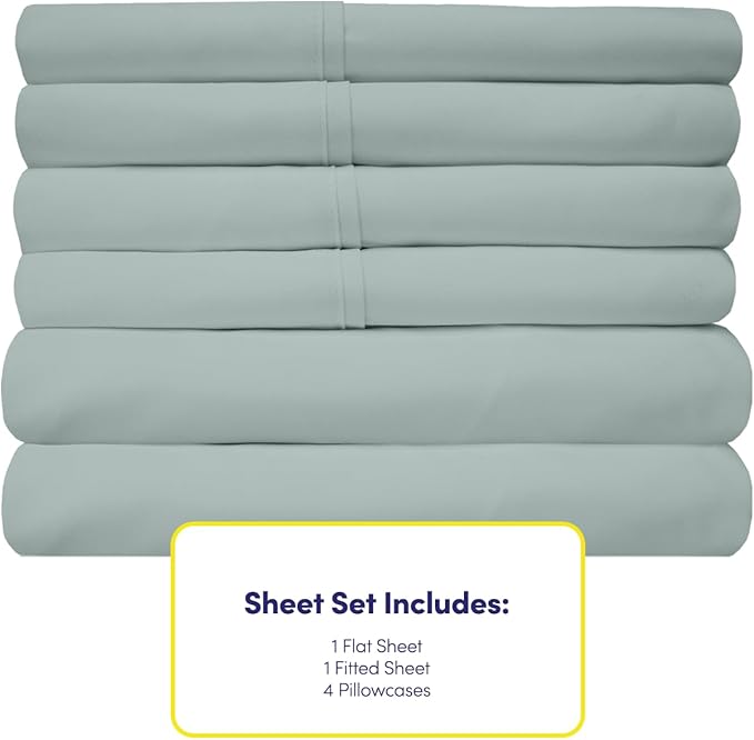 6 Piece Bed Sheet Set, Full, Slate
