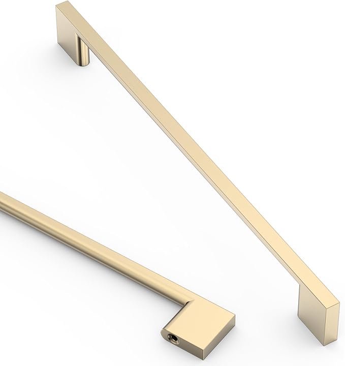 Asidrama 10 Pack 8.8 Inch(224mm) Brushed Brass Kitchen Cabinet Handles, Cabinet Pulls Kitchen Cabinet Hardware for Cupboard Drawer Pulls