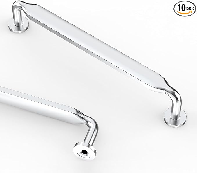 Asidrama 10 Pack 5 Inch(128mm) Polished Chrome Kitchen Cabinet Handles, Cabinet Pulls Kitchen Cabinet Hardware for Cupboard Drawer Pulls