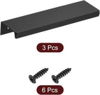 uxcell Cabinet Finger Edge Pull, 3pcs 120mm / 4.72" Aluminum Alloy Back Mount Hidden Cabinet Pulls Concealed Handle for Home Kitchen Drawer Cabinet, Black
