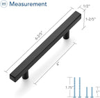 Ravinte Black Cabinet Handles 15 Pack 4 inch Matte Black Square Cabinet Pulls Kitchen Hardware 6-3/8 Inch Overall Length Kitchen Drawer Pulls