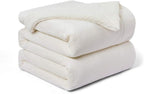 Walensee Sherpa Blanket (Throw Size 50”x60” Off White) Super Soft Fleece Plush Blankets for Bed, Couch, Sofa, Fuzzy Warm Cozy Microfiber Flannel Lightweight Throw Blanket for Adults, Man, Woman