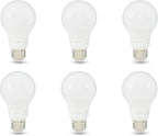 Amazon Basics A19 LED Light Bulbs, 75 Watt Equivalent, Energy Efficient 12W, E26 Standard Base, Soft White 2700K, Dimmable, 10,000 Hour Lifetime , 6-Pack