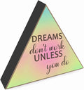 Dreams Don't Werk Unless You Do - Inspirational Quote Wooden Box Sign Nursery Decor Girls Boho Tribal Art Print for Kids Bedroom Nursery Decor Home Office Decor