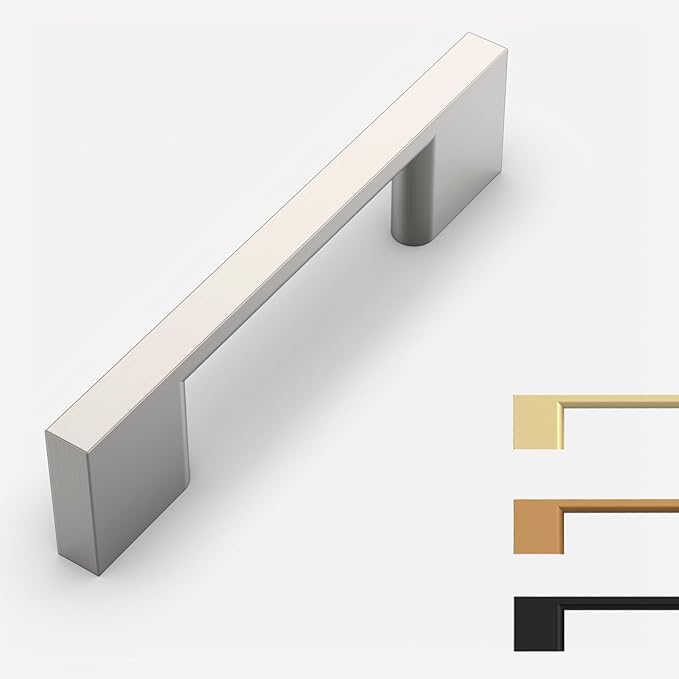 6 Pack Satin Nickel Cabinet Pulls - 15 Inch Handles - Brushed Nickel Wardrobe & Kitchen Pulls