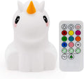 Night Light Kids, Safe Soft Silicone Bedside Lamp, Baby Nursery Lamp, 9 Colors with Remote Control, USB Rechargeable LED Multicolor Lamp for Children/Bedroom/Child Gift - Medium Unicorn