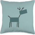 Cute Scandinavian Animals Designs Chic Deer Moose Scandinavian Elk Minimalism Reindeer Throw Pillow, 16x16, Multicolor