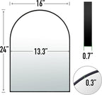 24x16 Arch Mirror Rectangle Wall Mounted Metal Frame Mirrors for Entryway Bedroom Bathroom Living Room 16 24 inch Black
