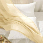 MIULEE Luxury Window Scarves for Party Ceremony Wedding Canopy Bed, Topper Window Treatment Swag Curtain Drapes, Sheer Curtain Scarf Valance for Window One Panel, 37 x 216 Inches Long, Cream Beige