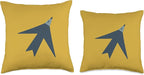 Cute Scandinavian Animals Designs Chic Scandinavian Bird Minimalism Throw Pillow, 16x16, Multicolor