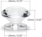 MroMax 12Pcs Tiny Pull Handle Diamond Acrylic Mini Knob 19mm Diameter Clear Shiny Diamond Shaped Knobs for Jewelry Box, Gift Case and Makeup Box