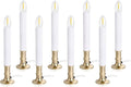 8-Pack Dusk to Dawn Electric Christmas Window Candle Lights with Shatterproof Plastic LED Bulbs, Plug-in Corded Window Candle Lamps, Auto On/Off Light Sensor, 8 Suction Cups Included, Warm White