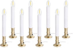 8-Pack Dusk to Dawn Electric Christmas Window Candle Lights with Shatterproof Plastic LED Bulbs, Plug-in Corded Window Candle Lamps, Auto On/Off Light Sensor, 8 Suction Cups Included, Warm White