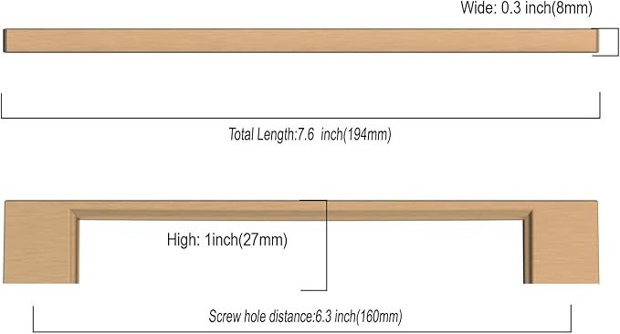Asidrama 10 Pack 6.3 Inch(160mm) Champagne Bronze Kitchen Cabinet Handles, Cabinet Pulls Kitchen Cabinet Hardware for Cupboard Drawer Pulls
