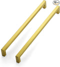JOY DECOR 12 Pack Cabinet Handles, Gold Cabinet Pulls, 11-1/3 Inch Kitchen Closet Handles Square Drawer Pulls Stainless Steel Drawer Hardware, 288mm Hole Centers