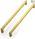 JOY DECOR 6 Pack Cabinet Handles, Gold Cabinet Pulls, 11-1/3 Inch Kitchen Closet Handles Square Drawer Pulls Stainless Steel Drawer Hardware, 288mm Hole Centers