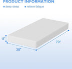 PayLessHere 8 Inch Gel Memory Foam Mattress Medium Firm Mattresses CertiPUR-US Certified Bed-in-a-Box Pressure Relieving Twin XL Size,Fiberglass Free，White