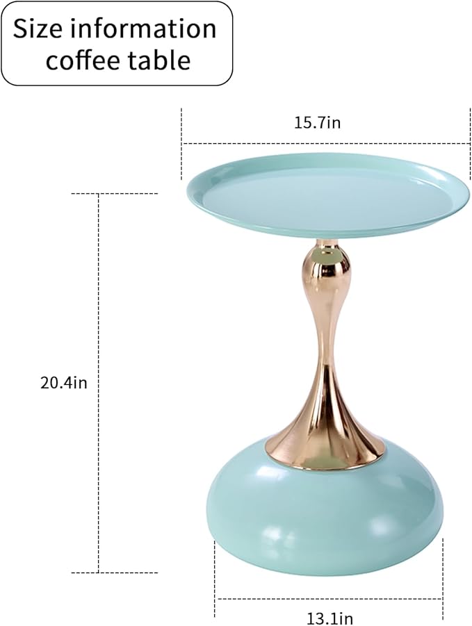 Sleek Hourglass Side Table - Stylish Modern Design Perfect for Living Rooms, Cafes, Dining Areas, Bedrooms, and Outdoors - Chic Decorative Accent (1, Light Green)