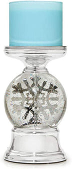 3-Wick Candle Holder Compatible with White Barn Bath & Body Works 3-Wick Candles - Water Globe Musical Snowflake Pedestal (Candle NOT Included)