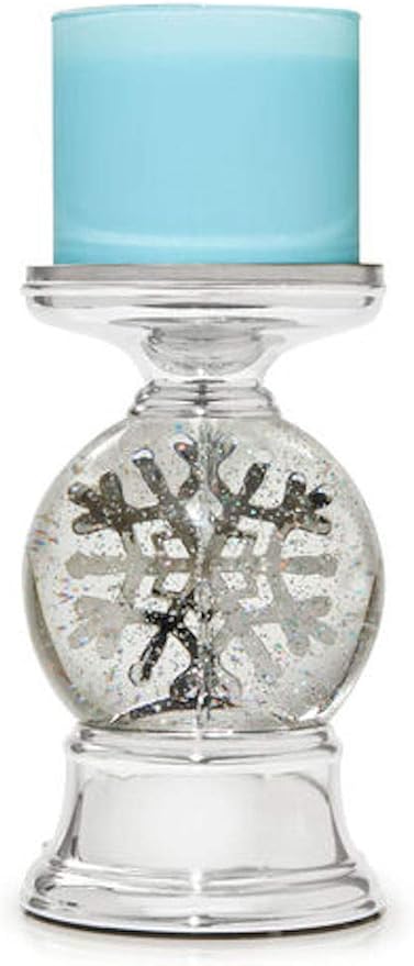 3-Wick Candle Holder Compatible with White Barn Bath & Body Works 3-Wick Candles - Water Globe Musical Snowflake Pedestal (Candle NOT Included)