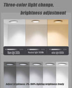 Half Moon LED Bathroom Mirror, Frameless Backlit Wall Mirror, Anti-Fog Smart Vanity Mirror,3 Colors Lights Dimmable Brightness and Time,Touch Switch(Left Semicircle, 110 * 77)