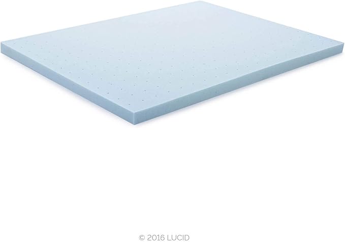 LUCID 3-inch Ventilated Gel Memory Foam Mattress Topper - King