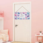 Personalized Sign Butterfly and Flowers Rerto Sign Wall Art Decor For Kids Room Custom Name Door Décor For Little Man Cave Girls Bedroom Home Kitchen Garden Yard