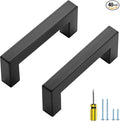 Ravinte 40 Pack Black Cabinet Pulls 3 Inch Square Kitchen Cabinet Handles Matte Black Kitchen Hardware for Drawer Pulls Drawer Handles Come with Screwdriver