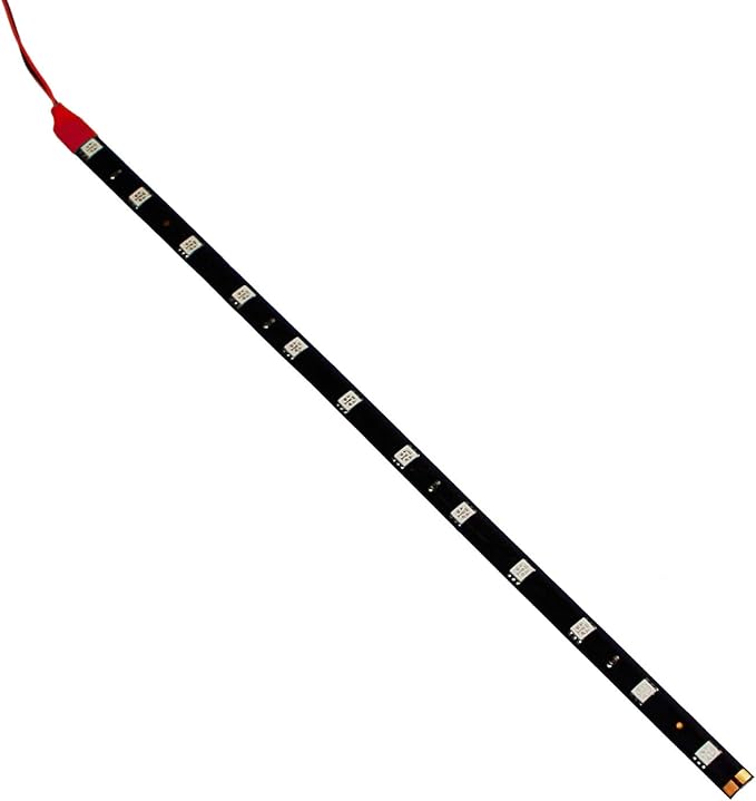 DC 12V Waterproof 1Ft 12 LED Strip Underbody Light with 6 inches Wires for Motor (Red,Pack of 6)
