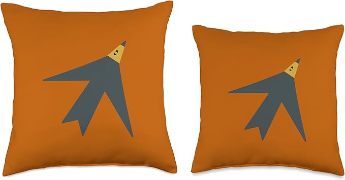 Cute Scandinavian Animals Designs Chic Scandinavian Bird Minimalism Throw Pillow, 18x18, Multicolor