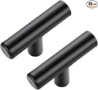 JOY DECOR 15 Pack Cabinet Knobs, Black Cabinet Handles, 2in Kitchen Cabient Knobs, Single Hole Drawer Knobs for Dresser Drawers