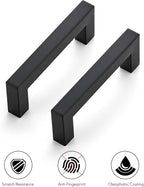 Ravinte 20 Pack 3-1/2 Inch Kitchen Square Cabinet Handles Matte Black Pulls Black Drawer Pulls Kitchen Cabinet Hardware Handles