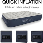 Air Mattress Queen with Built in Pump - Upgraded Blow Up Bed, 2 Mins Quick Self Inflatable, 13"/650lbs Max, Strong Support, All Night No Lost Air, for Camping,Home,Guests & Portable Travel