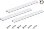 uxcell Cabinet Finger Edge Pull, 3pcs 300mm / 11.81" Aluminum Alloy Back Mount Hidden Cabinet Pulls Concealed Handle for Home Kitchen Drawer Cabinet, Silver