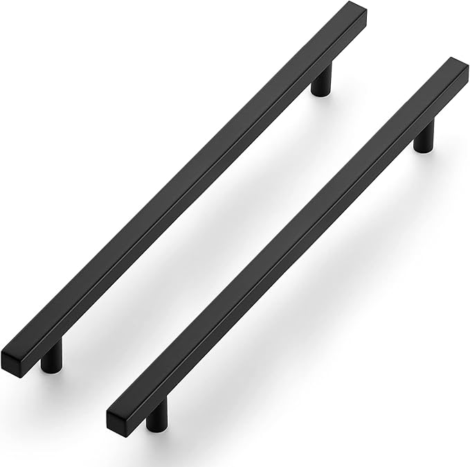 Ravinte Black Cabinet Handles 30 Pack 10 inch Matte Black Square Cabinet Pulls Kitchen Hardware 12-1/2 inch Overall Length Kitchen Drawer Pulls