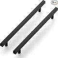 Ravinte Cabinet Handles 5 Pack - 10 Inch Matte Black Square Pulls, Kitchen Hardware 12-1/2 Inch Overall Length, Drawer Pulls