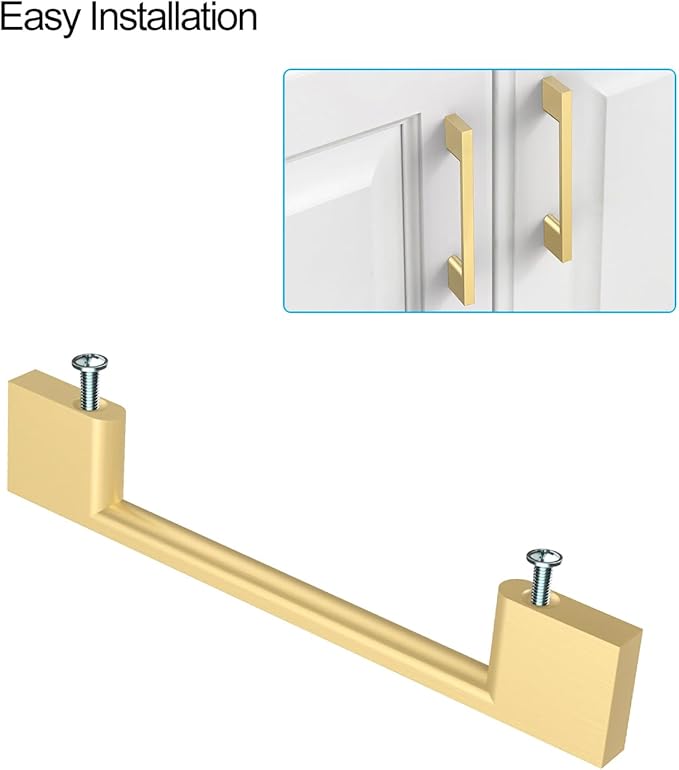 6 Pack Gold Cabinet Pulls - 11.3 Inch Cabinet Handles - Gold Wardrobe & Kitchen Pulls