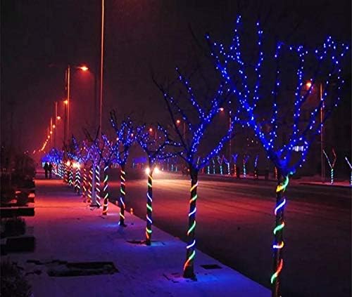 33ft LED Rope Lights, 110V 2 Wire Connectable Blue Rope Lights Outdoor, 240 LED Waterproof Blue Rope Christmas Lights for Deck, Patio, Pool, Camping, Halloween Decorations