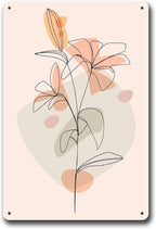 Metal Tin Signs Cute Floral Modern Art Suitable for Home Bar Cafe Farmhouse Decoration8x12inch Tin Sign