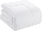 Sweet Home Collection 5 Piece Comforter Set Bag Solid Color All Season Soft Down Alternative Blanket & Luxurious Microfiber Bed Sheets, White, Twin (Pack of 4)