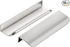 Ravinte Hardware 10 Pack Silver Cabinet Handles, 5.9 Inch (150mm) Finger Edge Pulls, 5 Inch Hole Center, Finger Pulls for Cabinets